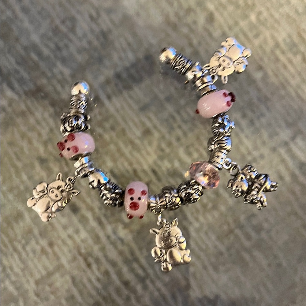 Pig Lovers Silver Bracelet